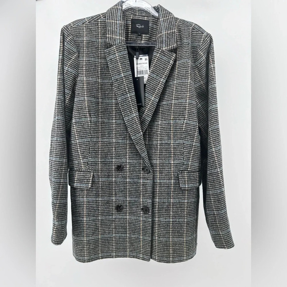 Rails Cody Blazer Jacket Women Sand Ash Houndstooth Brown Size Large nwt - Picture 4 of 16